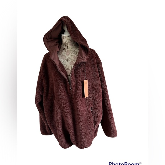 🌸NWT Girlfriend Collective Raisin Recycled Plush Hooded Jacket - Picture 8 of 12